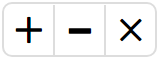 plus für mehr, minus für weniger, x für entfernen